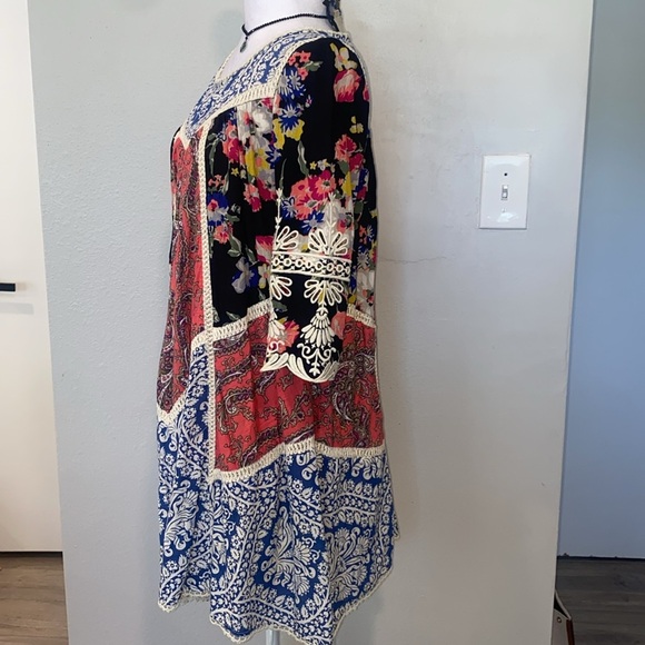 Anthropologie Vanessa Virginia Inez Swing Dress on Bohemian Paisley Floral SZ 4 - Picture 6 of 12